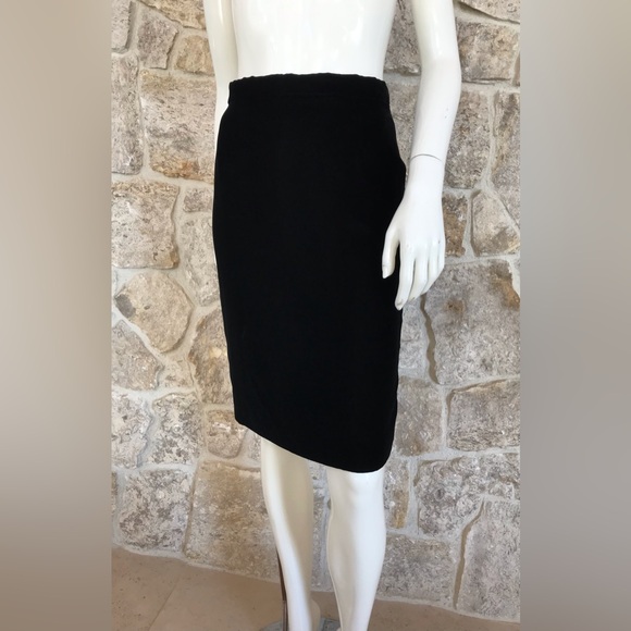 Vintage 1990s Calvin Klein Super Soft Black Velvet Skirt Suit Minimalist Classic - Picture 6 of 16
